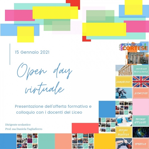 Open day virtuale 15 gennaio